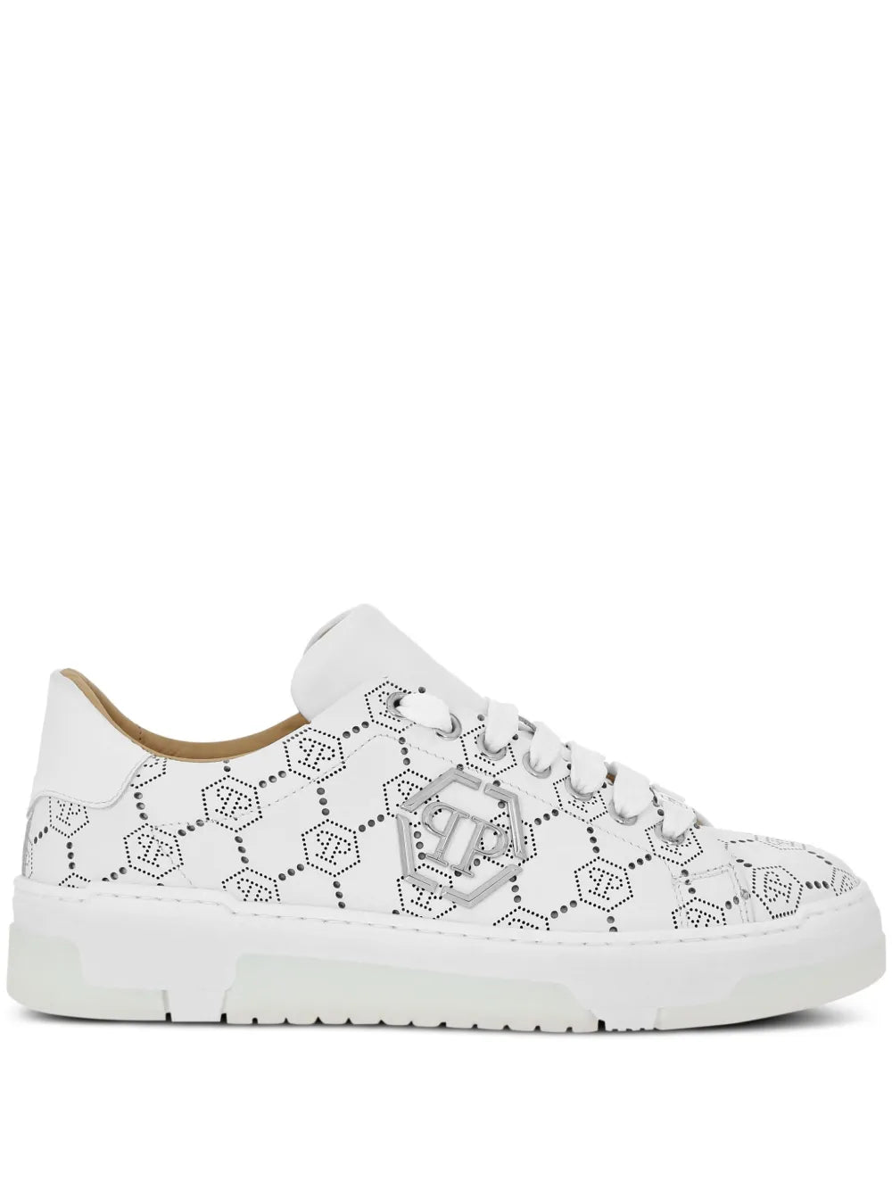 Philipp Plein Monogram-Pattern Leather Sneakers