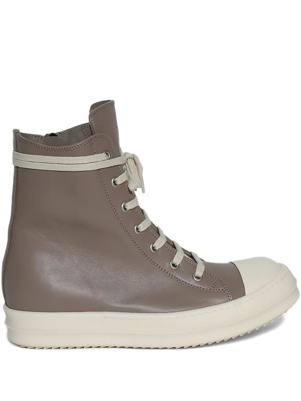 Rick Owens Leather Zip-Fastening High-Top Trainers