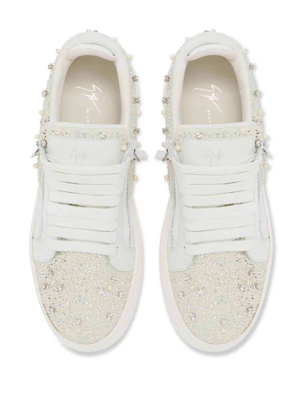 Giuseppe Zanotti Frankie Crystal-Encrusted Double-Zip Low-Top Sneakers