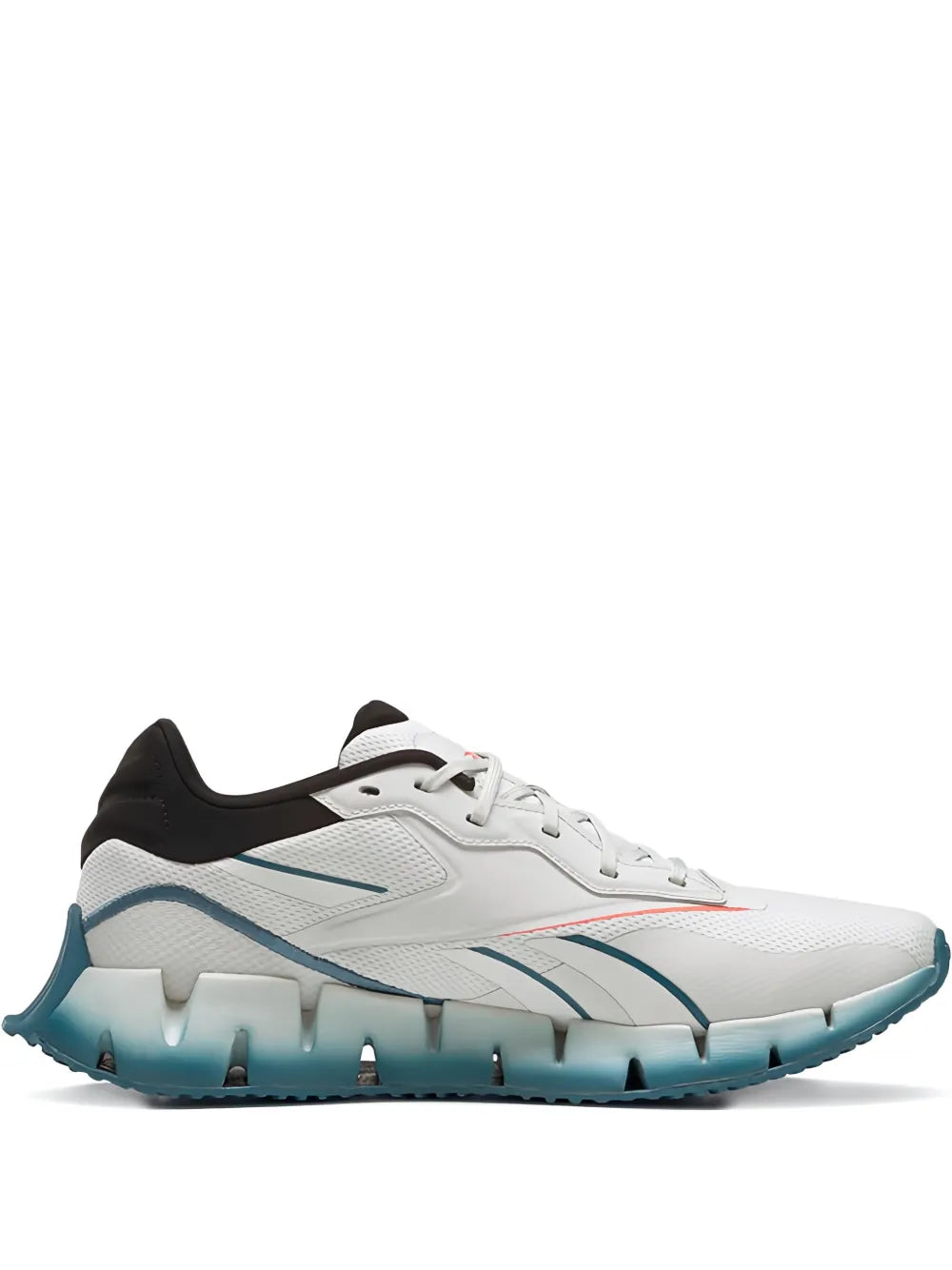 Reebok Zig Dynamica 4 Pure Grey Orange Flared Trainers