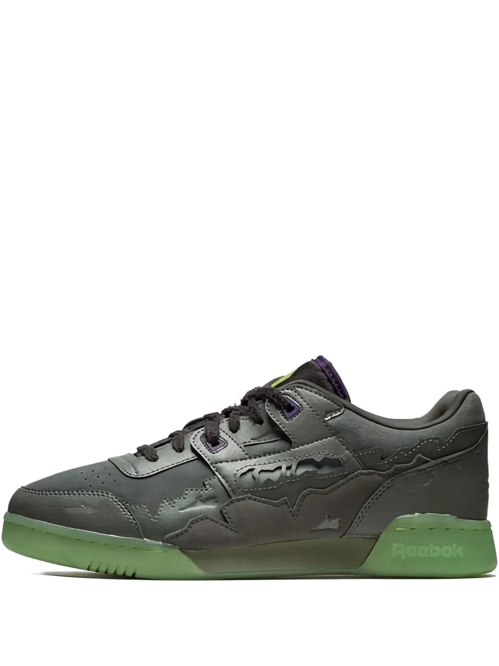 Reebok Workout Plus Leather-Embellished Sneakers