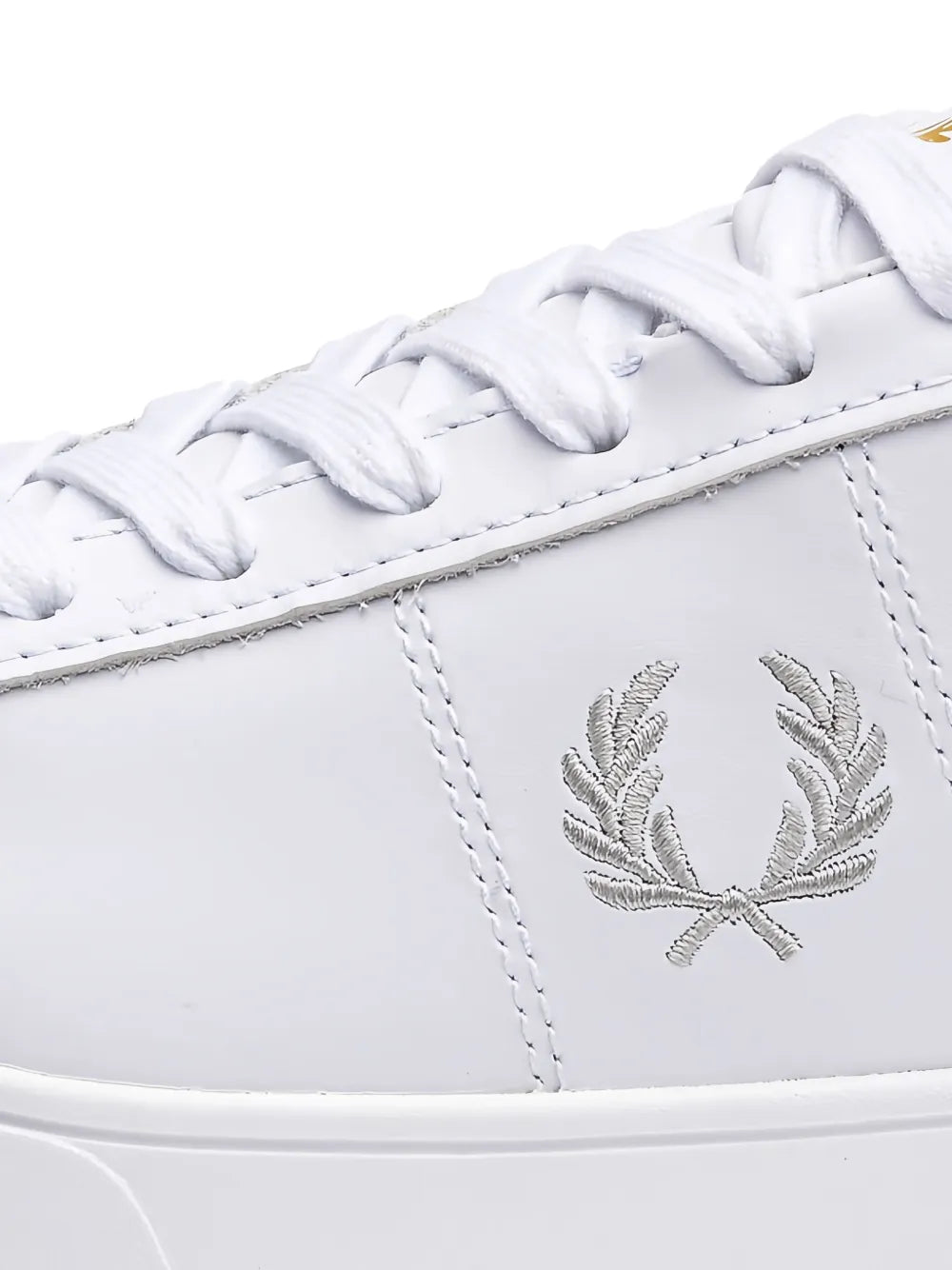 Fred Perry Logo-Embroidery Leather Sneakers