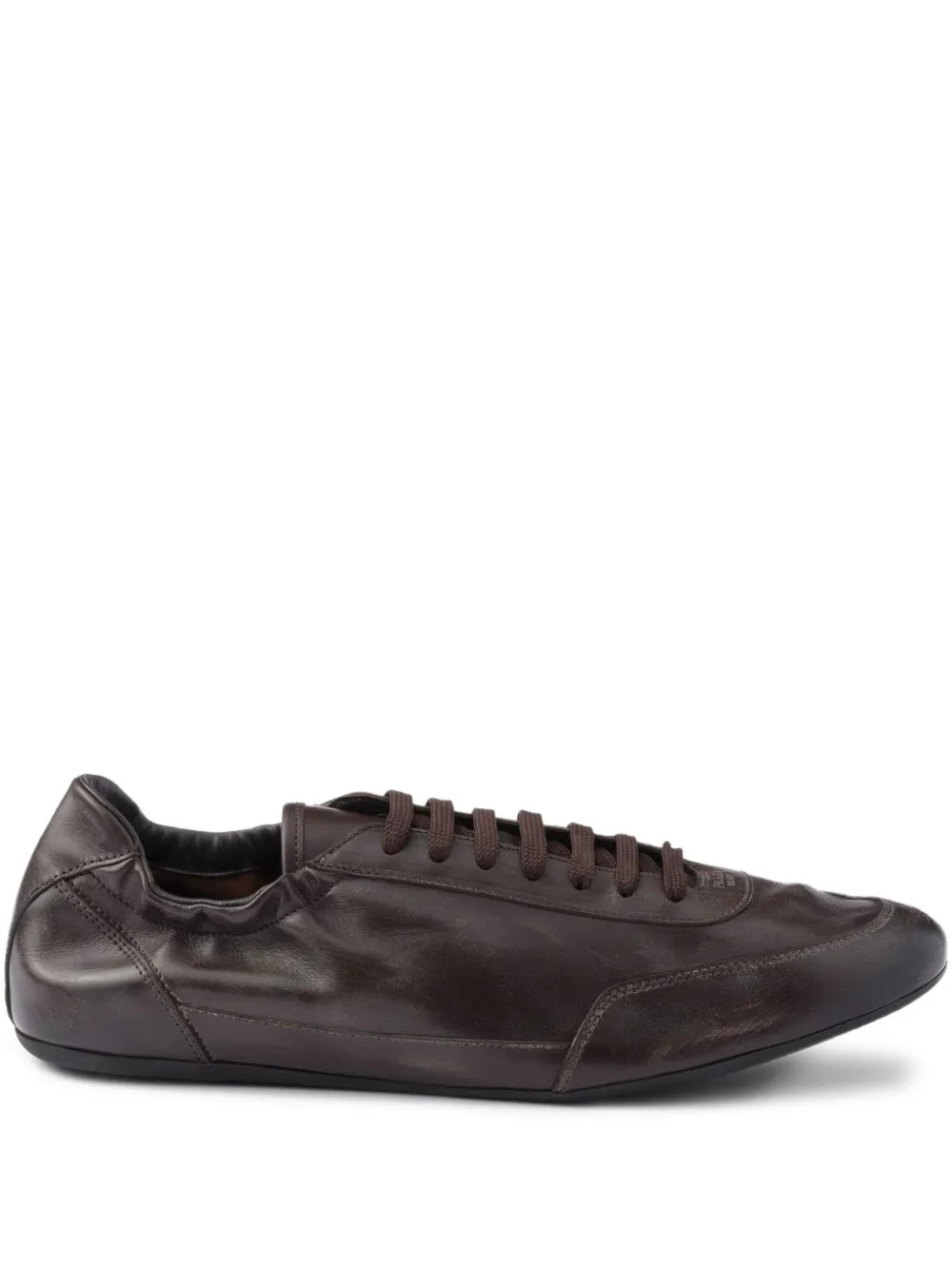 Prada Collapse Leather Lace-Up Sneakers