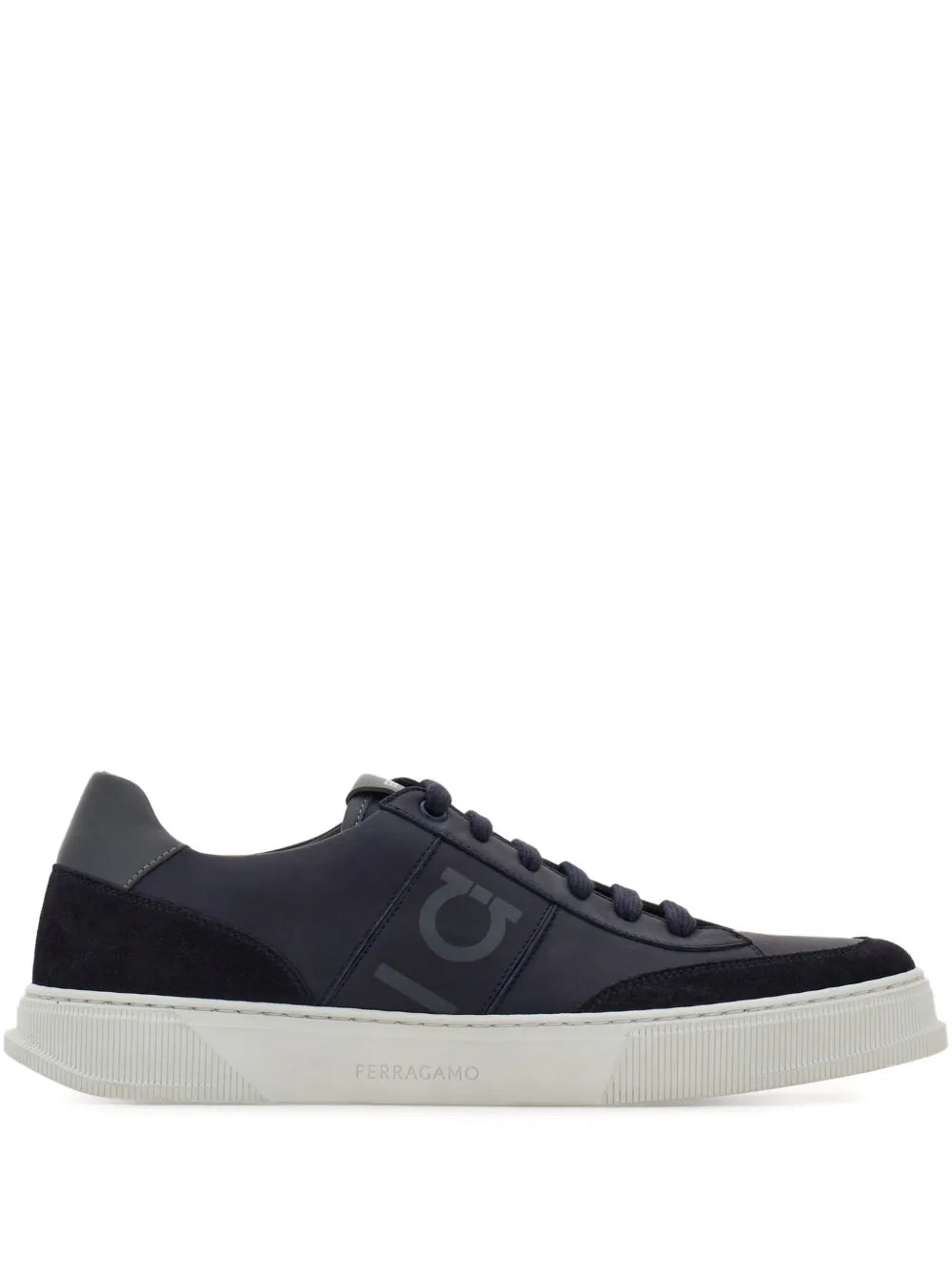 Ferragamo Alaska Gancio Suede Panelled Lace-Up Sneakers