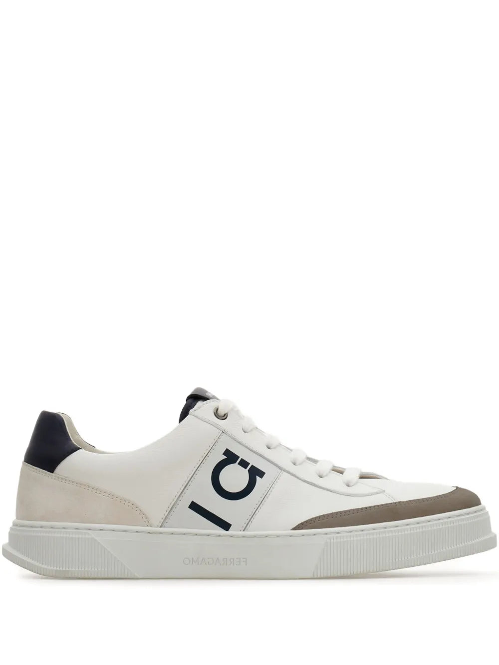 Ferragamo Logo-Embroidered Leather Sneakers