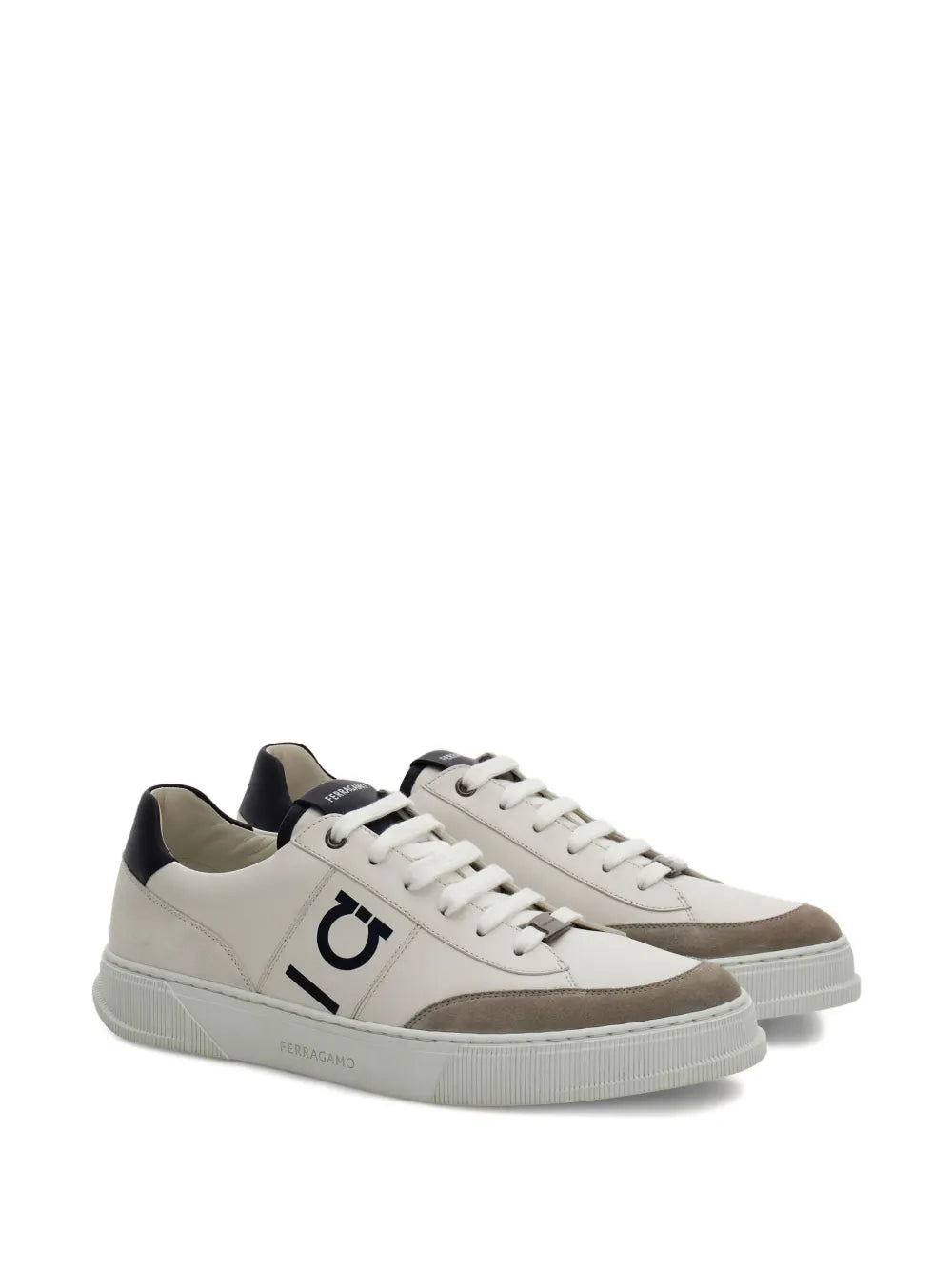 Ferragamo Logo-Embroidered Leather Sneakers