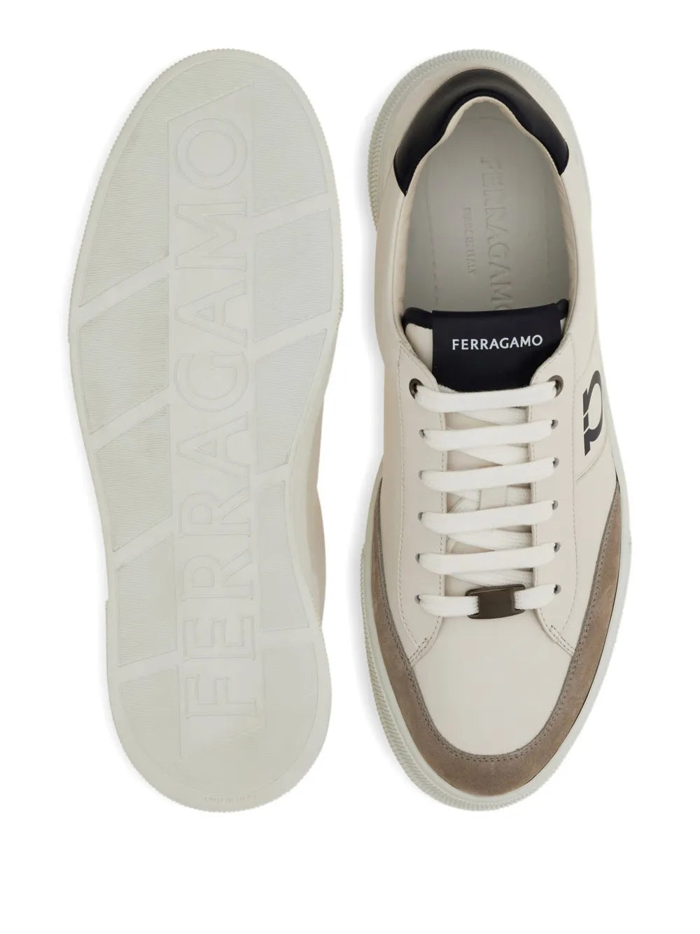 Ferragamo Logo-Embroidered Leather Sneakers