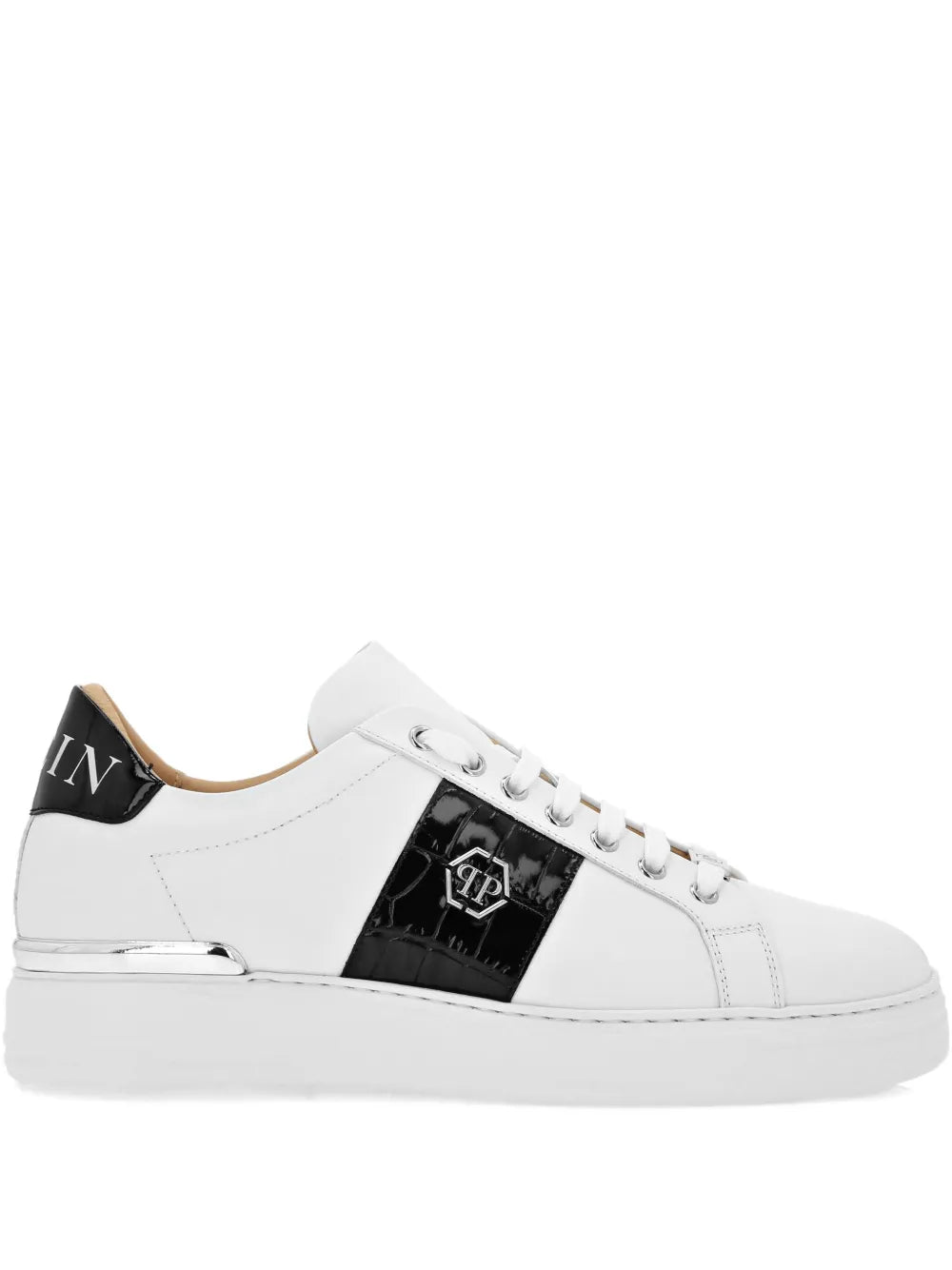 Philipp Plein Crocodile-Effect Panelled Sneakers