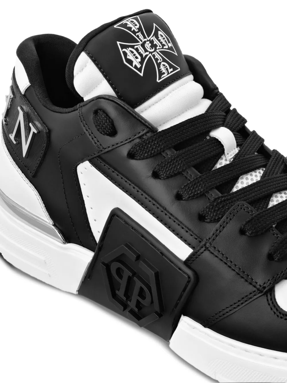 Philipp Plein Phantom Kicks Skull-Plaque Leather Sneakers