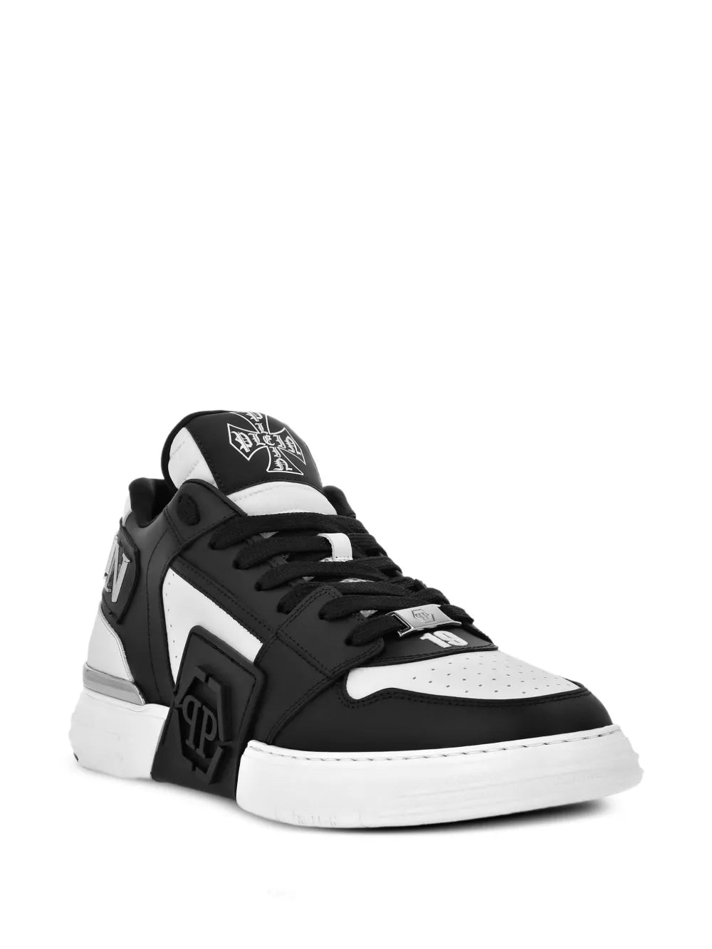 Philipp Plein Phantom Kicks Skull-Plaque Leather Sneakers