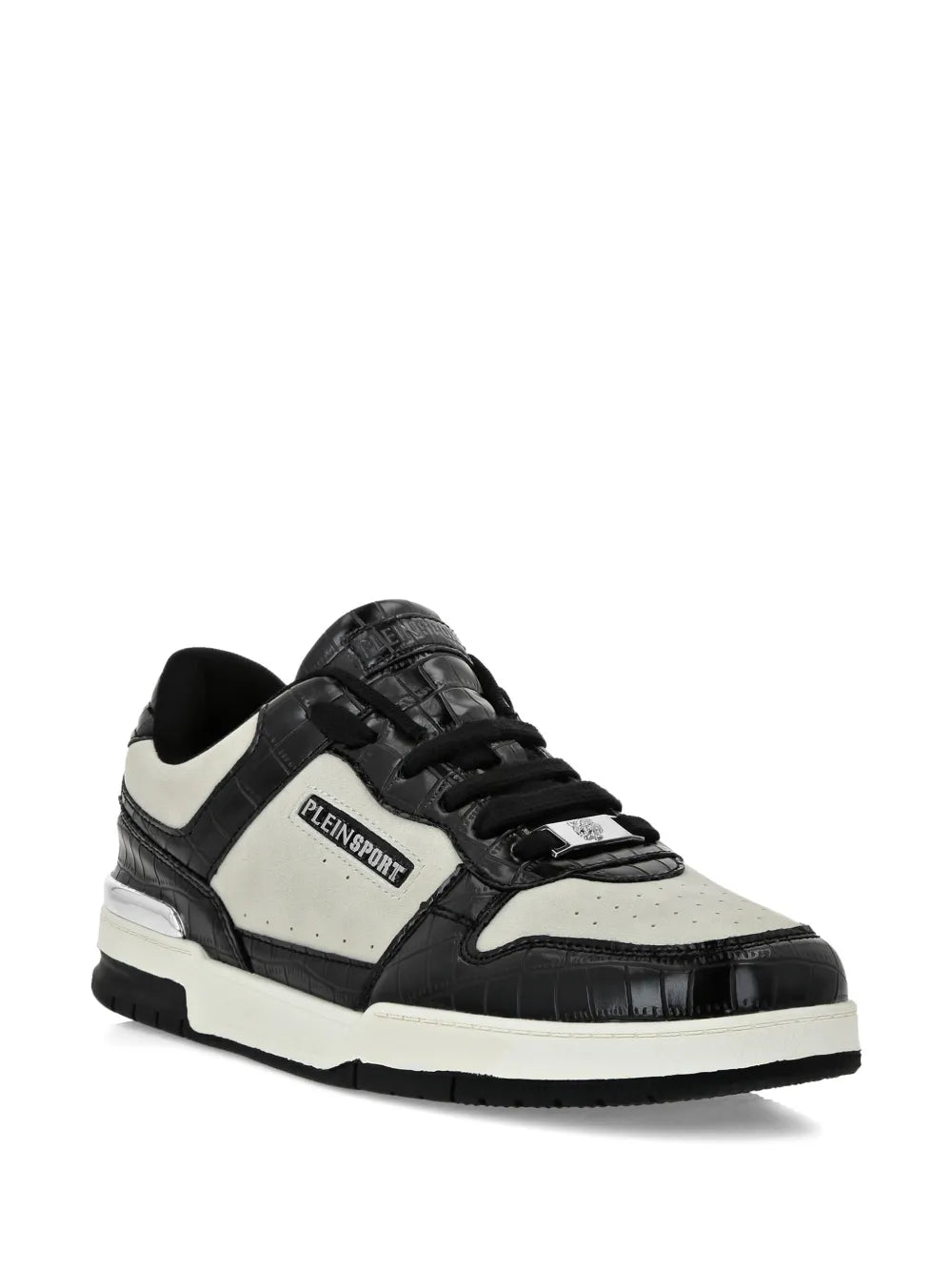 Plein Sport Crocodile-Effect Panel Sneakers