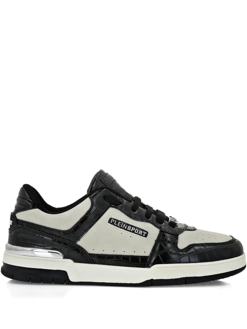 Plein Sport Crocodile-Effect Panel Sneakers