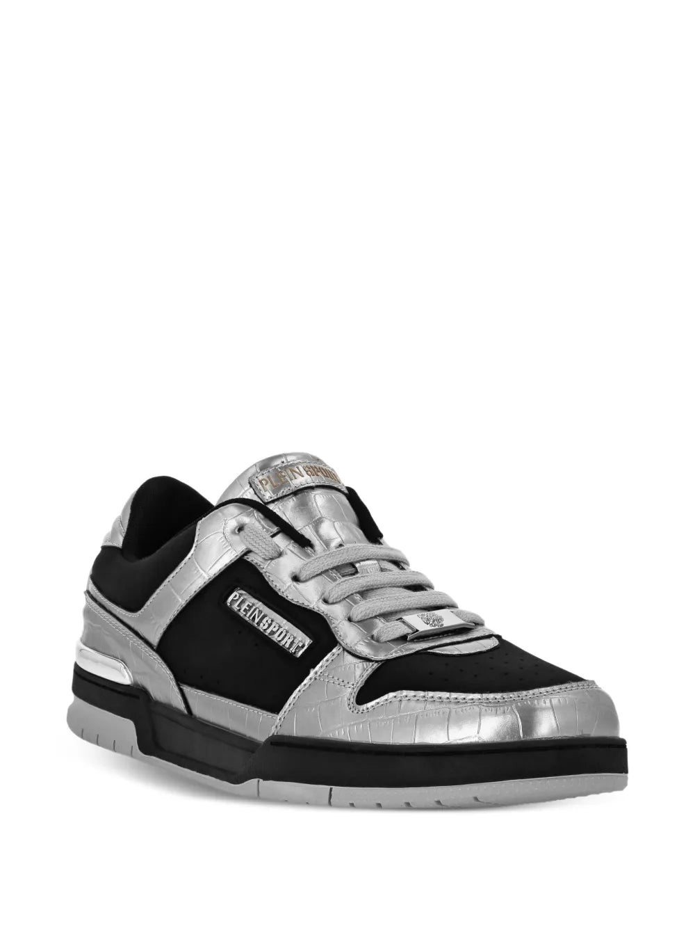 Plein Sport Crocodile-Effect Panel Sneakers