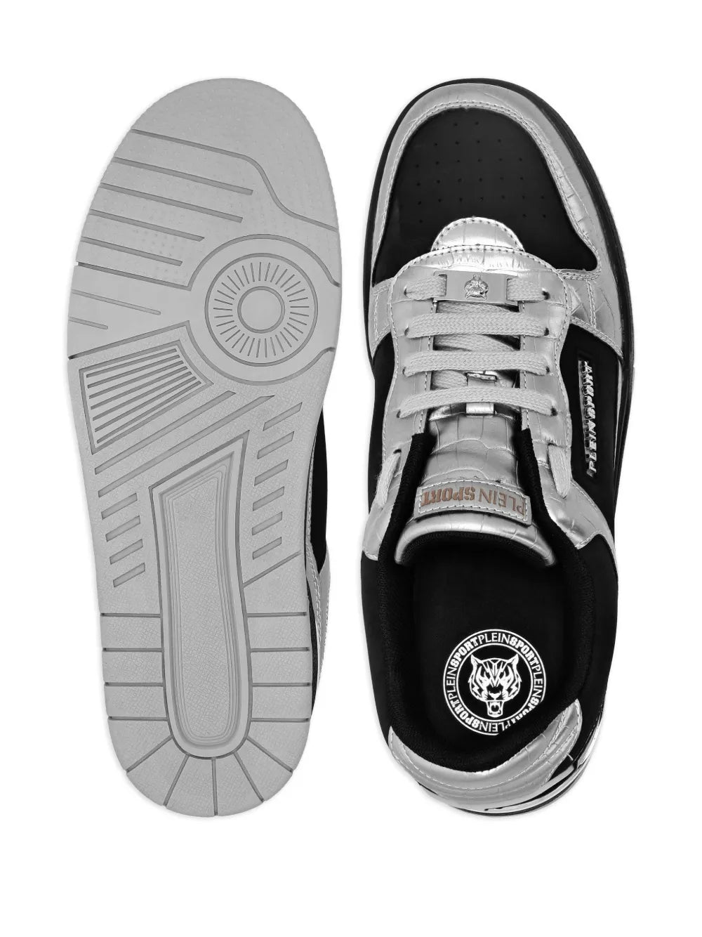 Plein Sport Crocodile-Effect Panel Sneakers
