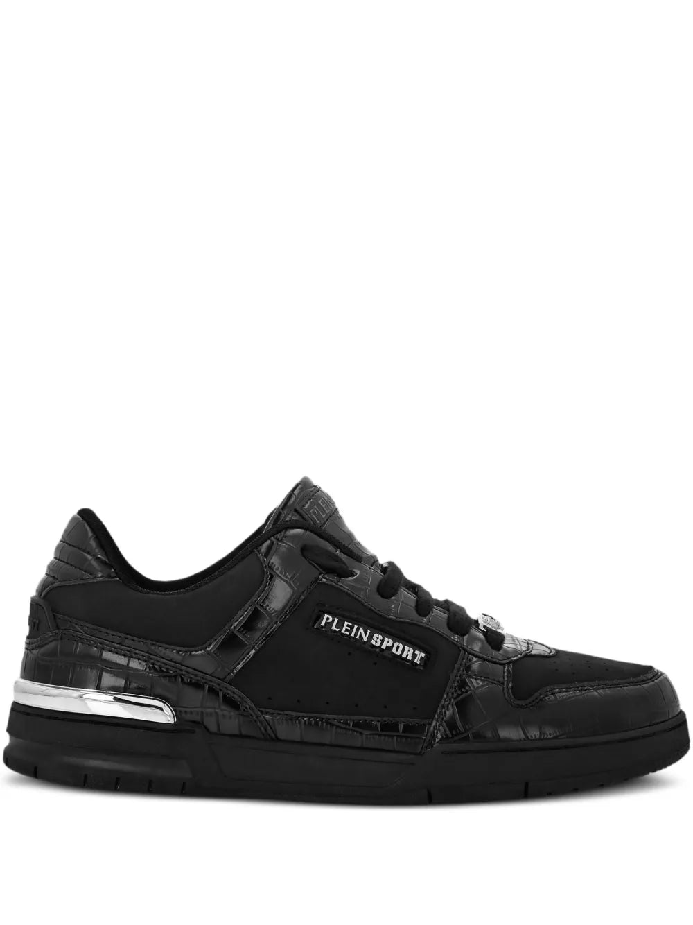 Plein Sport Crocodile-Effect Panel Sneakers
