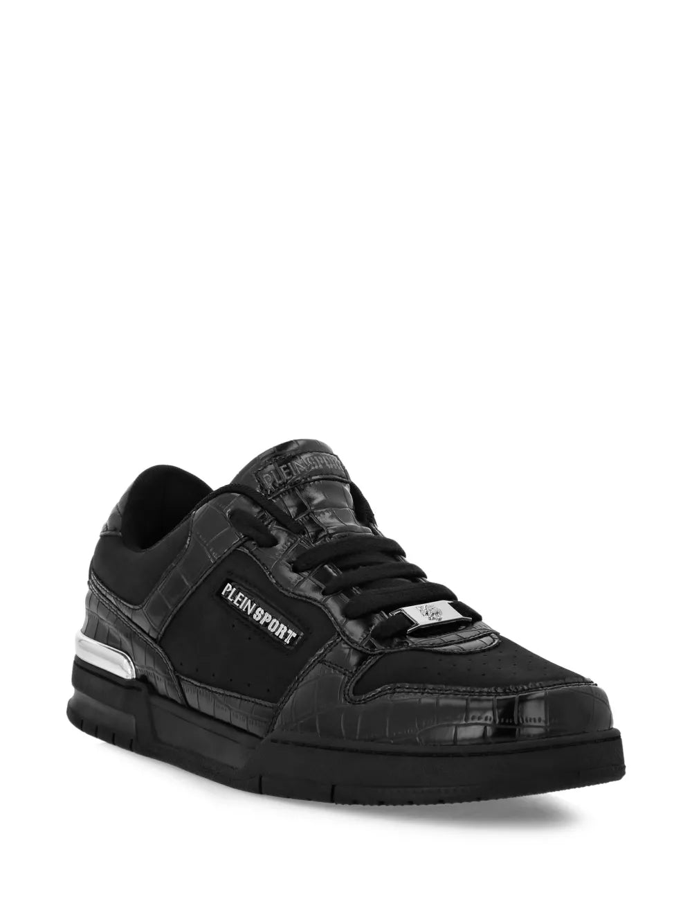 Plein Sport Crocodile-Effect Panel Sneakers