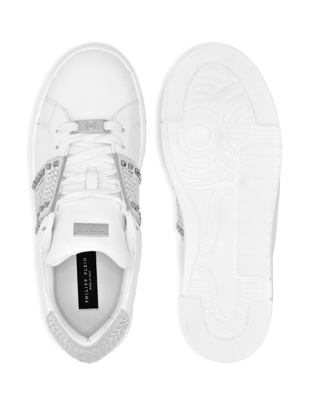 Philipp Plein Crystal-Embellished Leather Sneakers