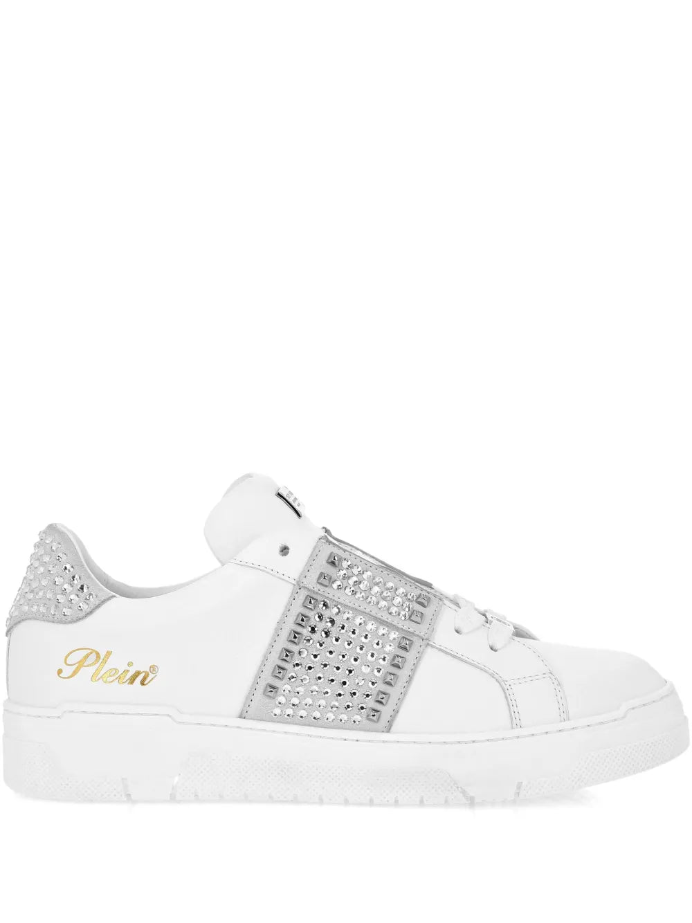 Philipp Plein Crystal-Embellished Leather Sneakers