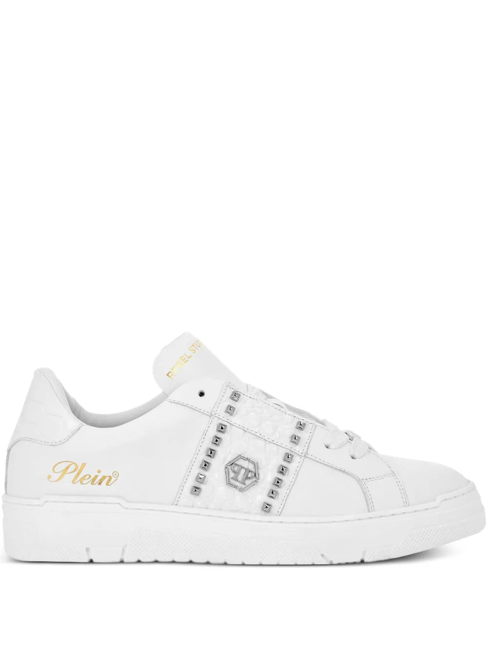 Philipp Plein Stud-Embellished Leather Sneakers