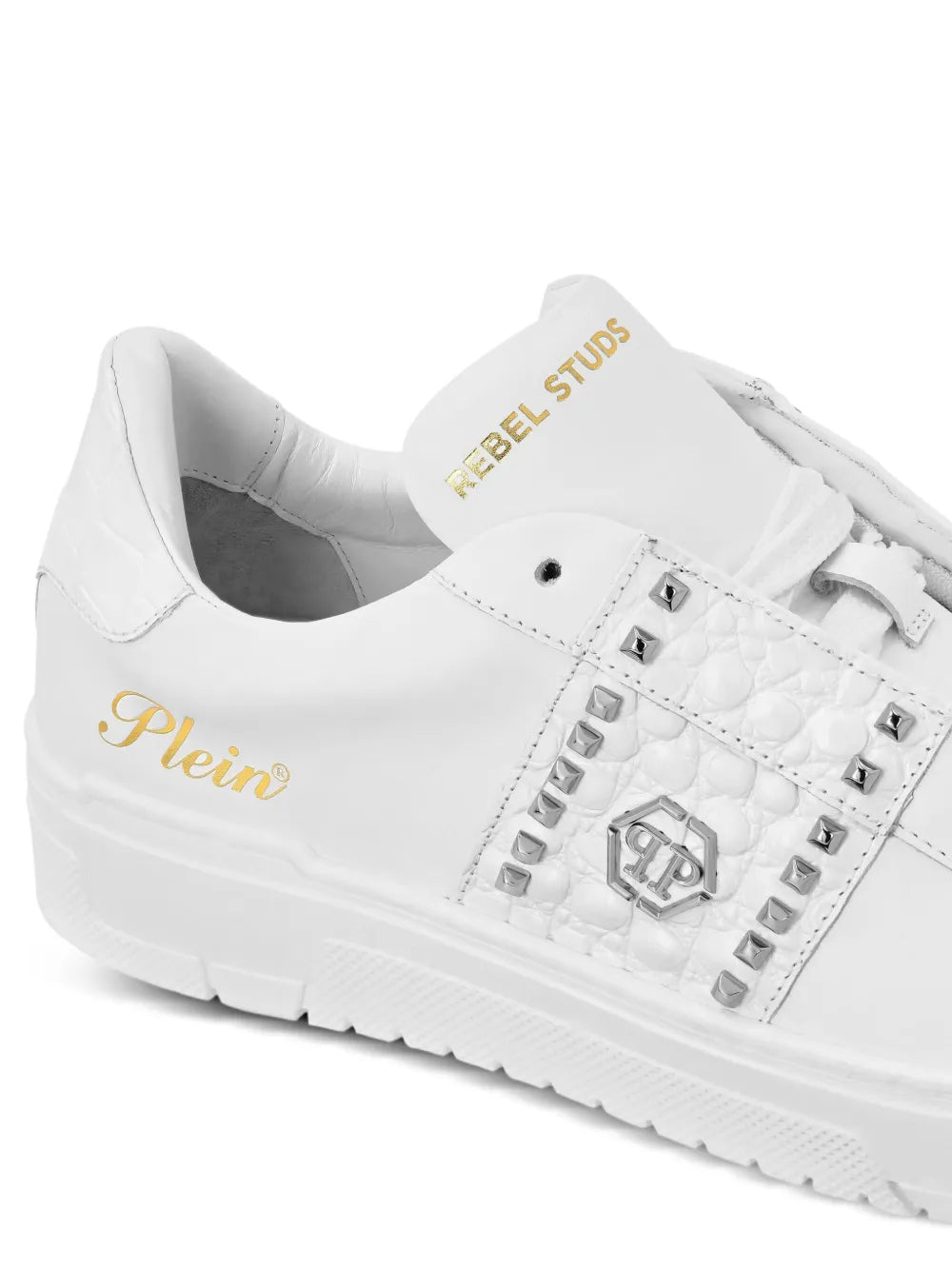 Philipp Plein Stud-Embellished Leather Sneakers