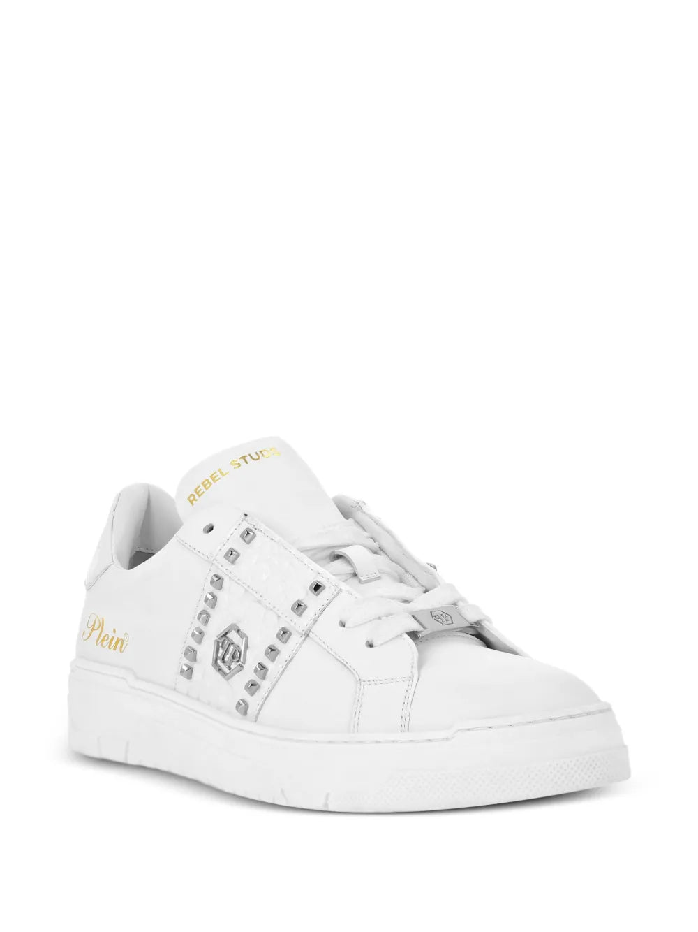 Philipp Plein Stud-Embellished Leather Sneakers