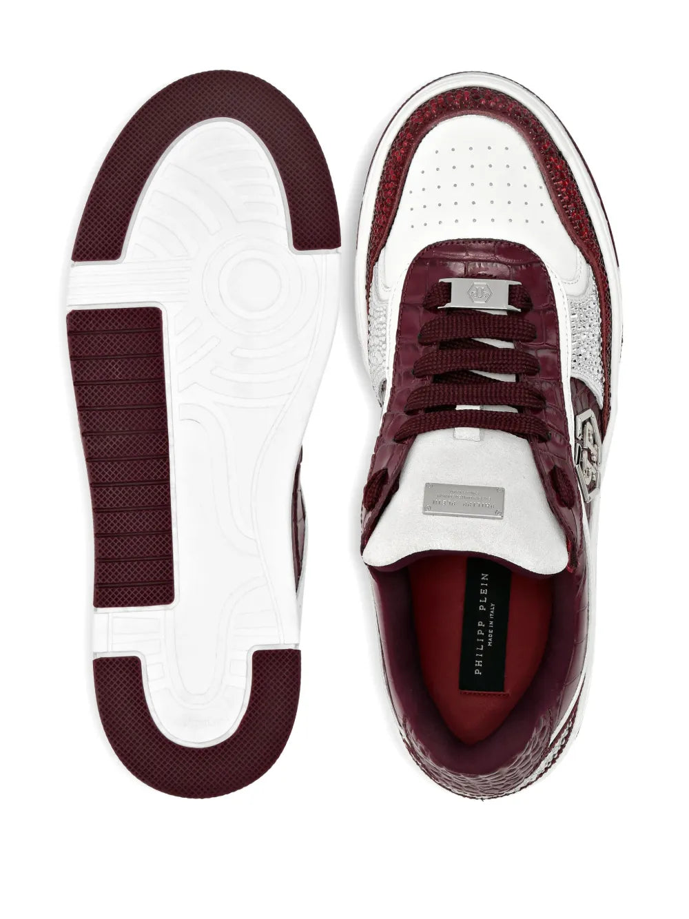 Philipp Plein Mix Crocodile-Effect Sneakers