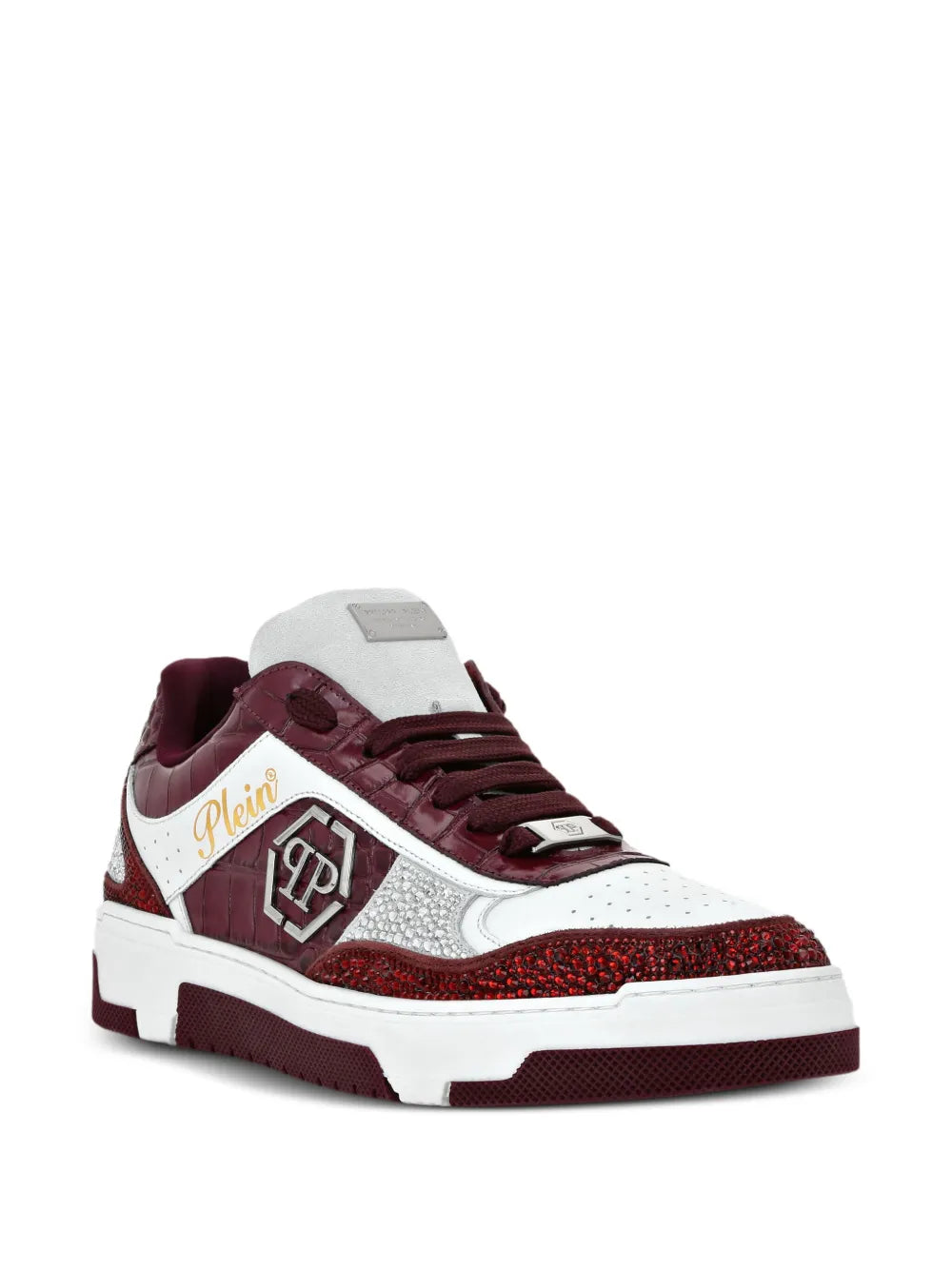 Philipp Plein Mix Crocodile-Effect Sneakers