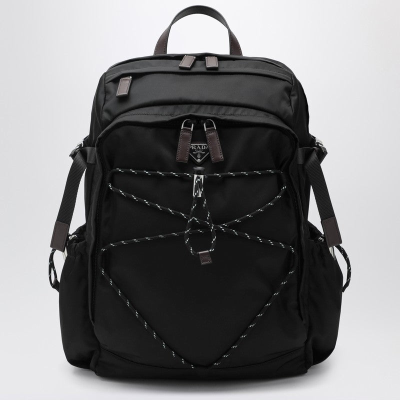 Prada Speedrock Backpack In Black Re-Nylon And Leather Men