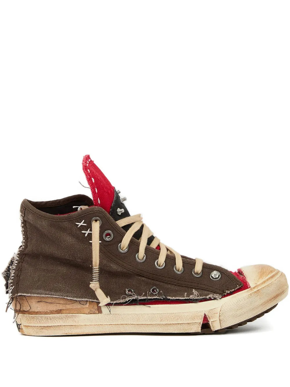 Maison Margiela Frayed-Edges High-Top Sneakers