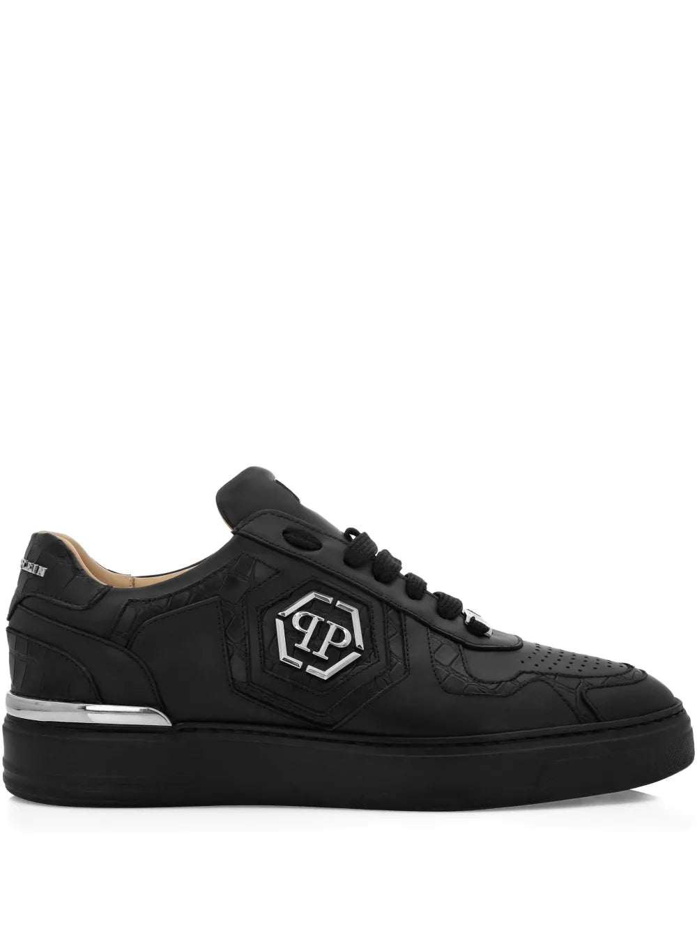 Philipp Plein Crocodile-Embossed Logo Sneakers