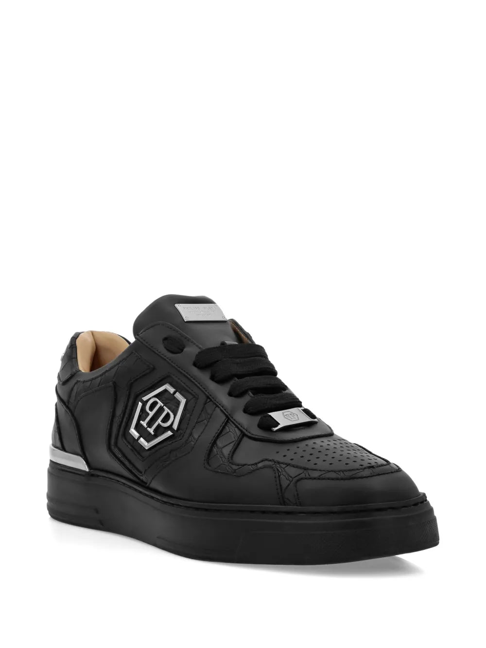 Philipp Plein Crocodile-Embossed Logo Sneakers