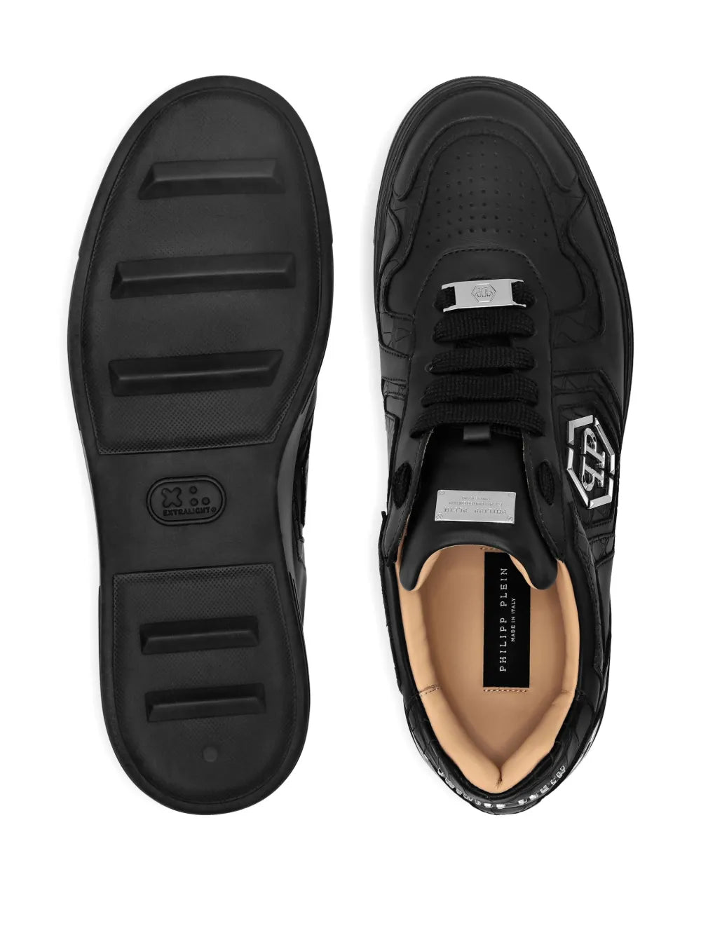 Philipp Plein Crocodile-Embossed Logo Sneakers