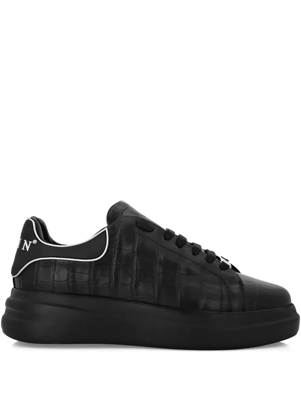Philipp Plein Crocodile-Effect Platform Sneakers