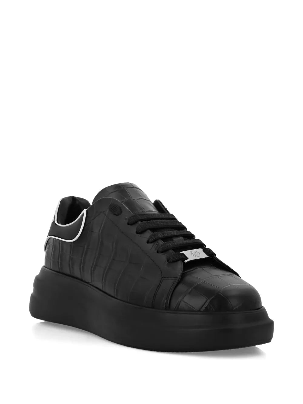Philipp Plein Crocodile-Effect Platform Sneakers