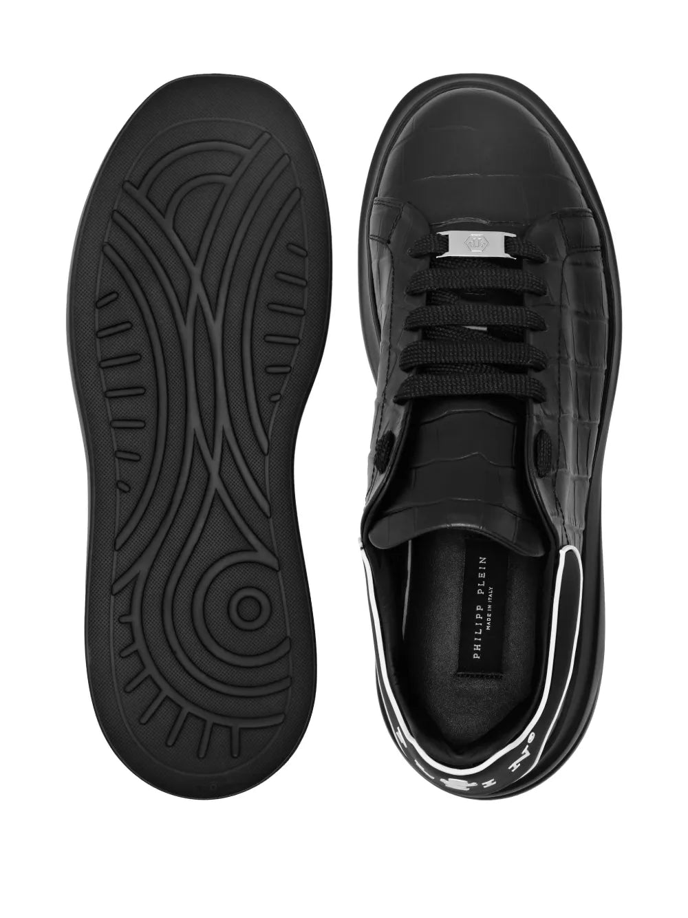 Philipp Plein Crocodile-Effect Platform Sneakers