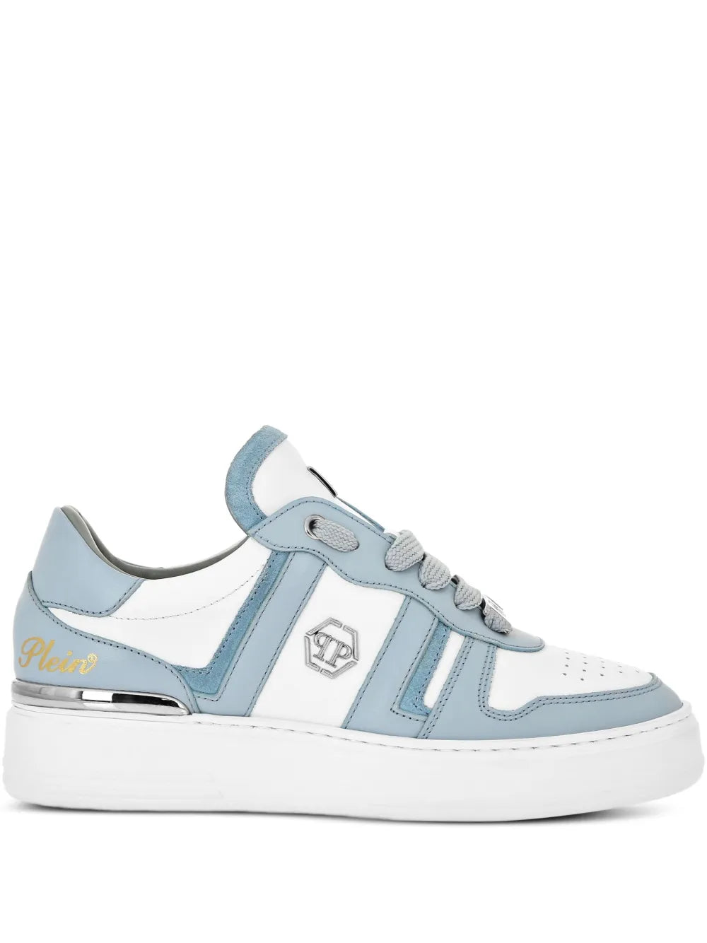 Philipp Plein Striped Leather Sneakers