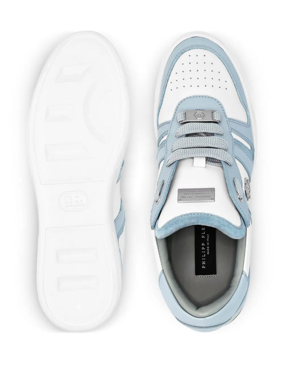 Philipp Plein Striped Leather Sneakers