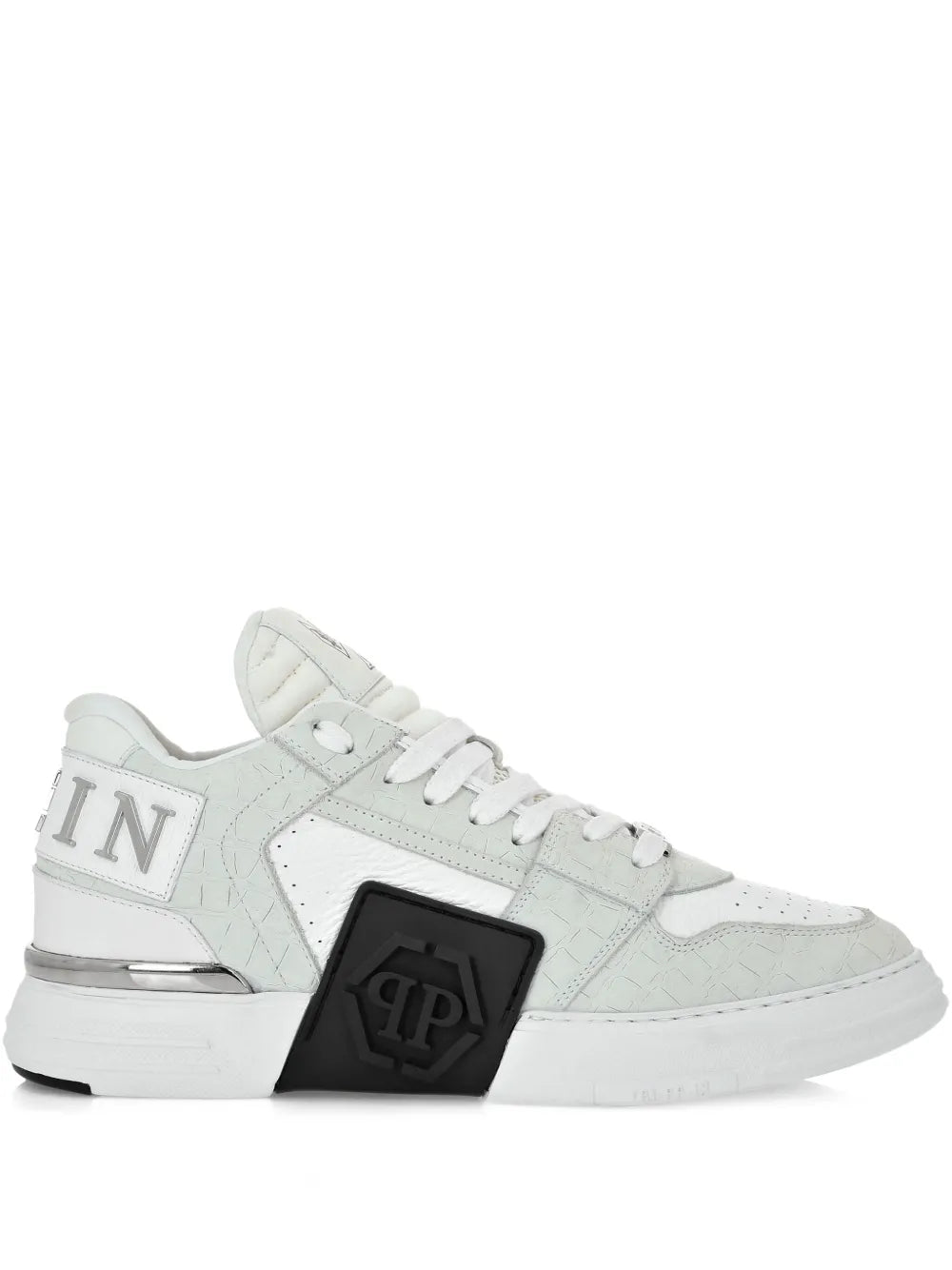 Philipp Plein Phantom Kicks Crocodile-Effect Sneakers
