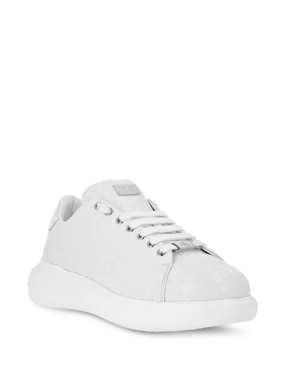 Philipp Plein Monogram-Embossed Leather Sneakers