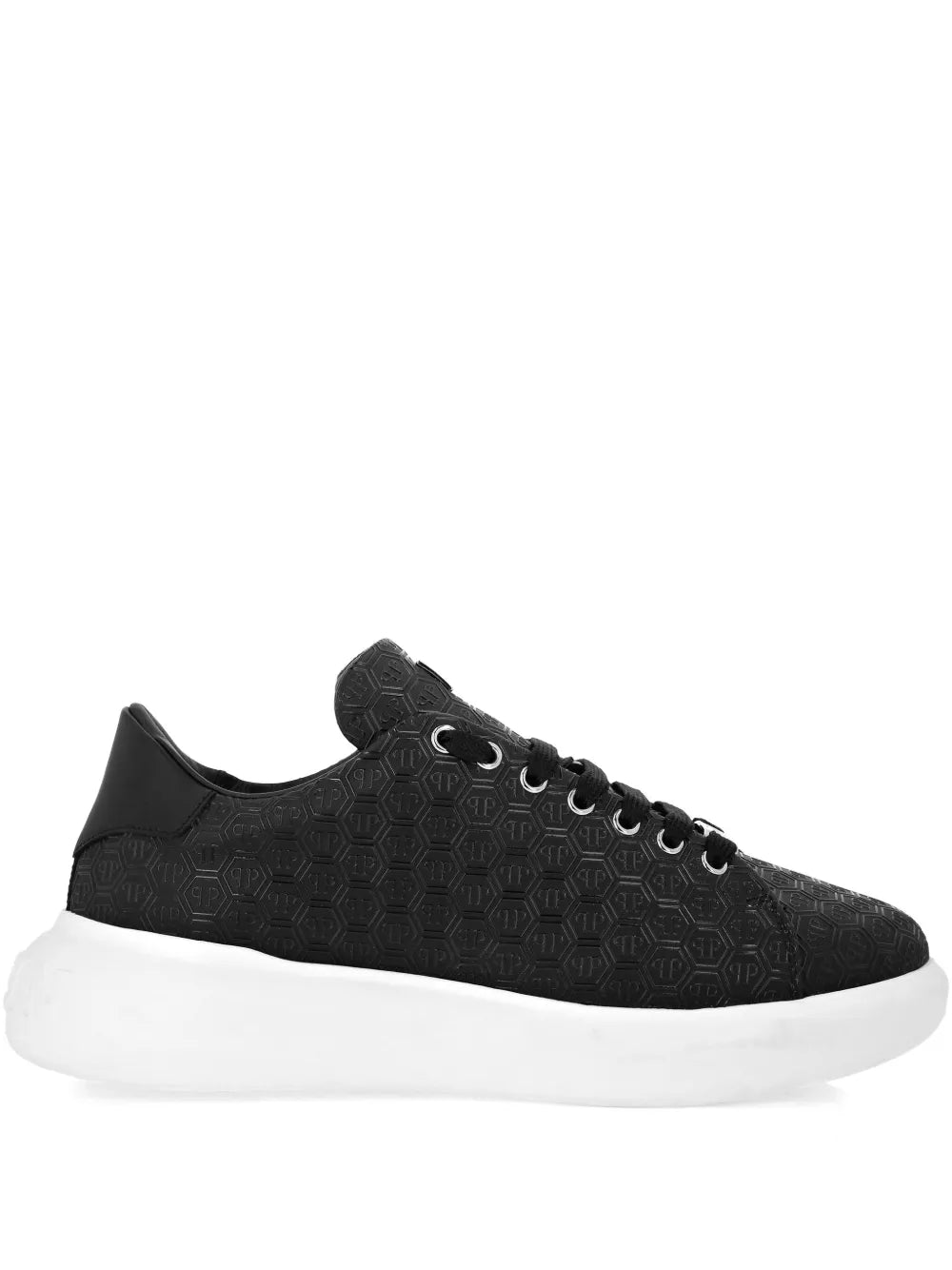 Philipp Plein Monogram-Embossed Leather Sneakers