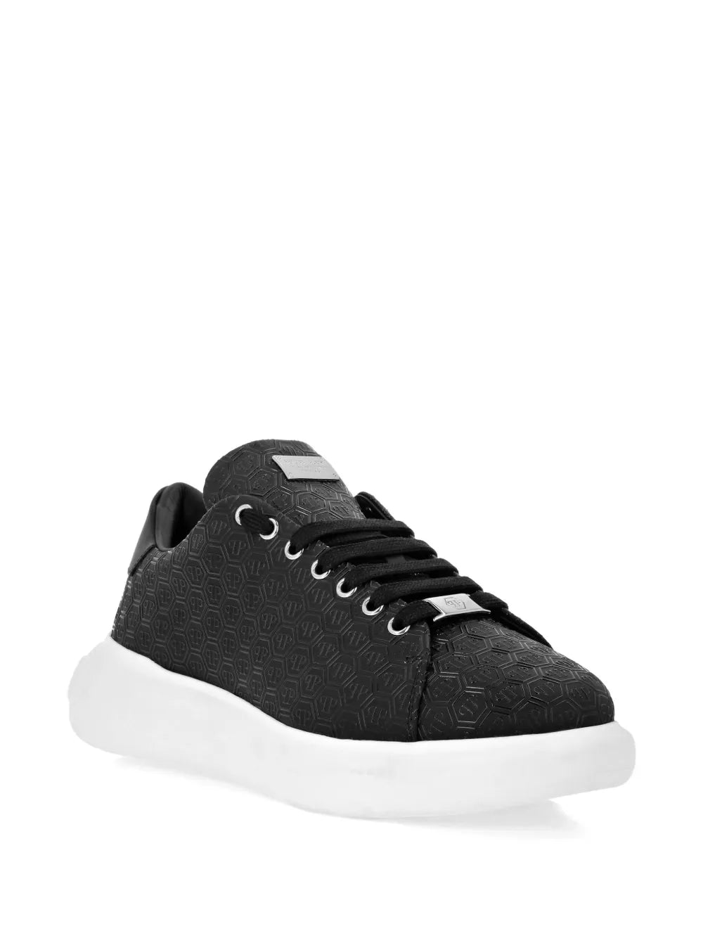 Philipp Plein Monogram-Embossed Leather Sneakers