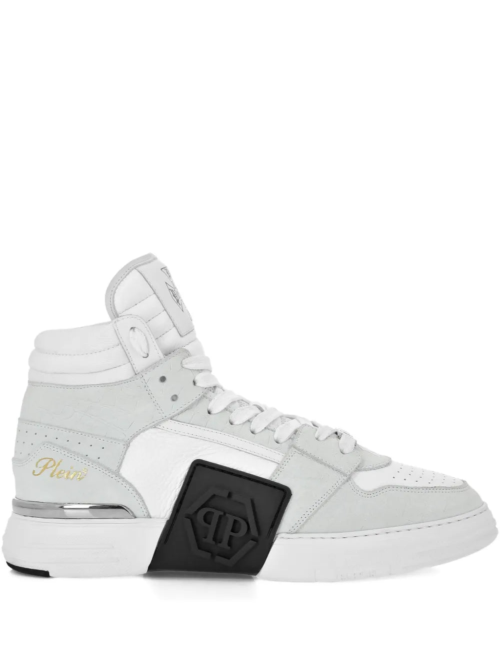 Philipp Plein Phantom Kicks Mid-Top Leather Sneakers