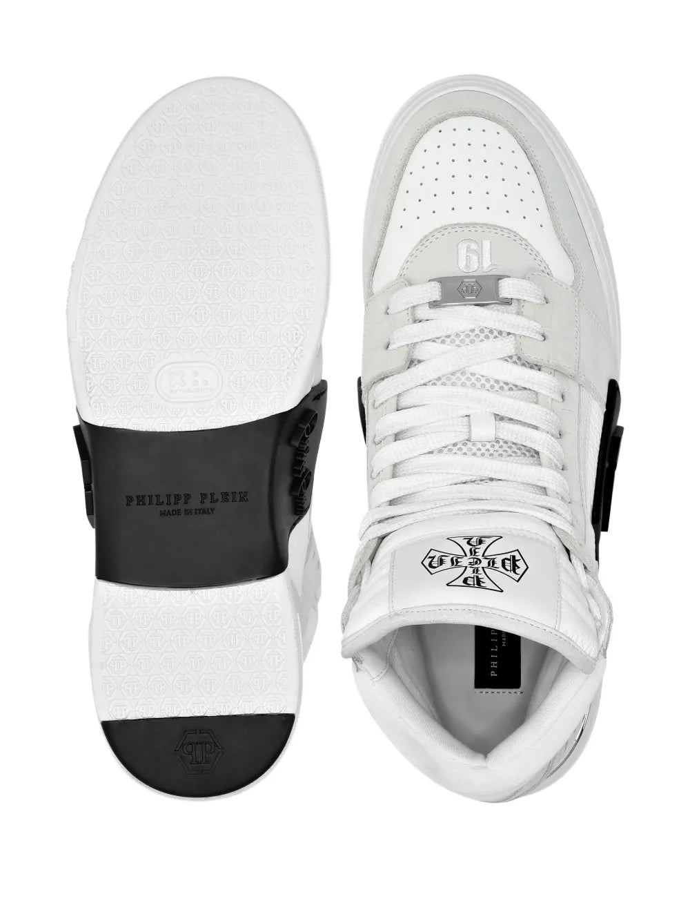 Philipp Plein Phantom Kicks Mid-Top Leather Sneakers