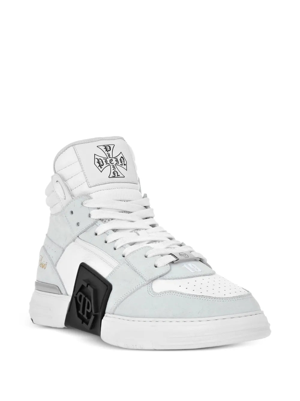 Philipp Plein Phantom Kicks Mid-Top Leather Sneakers