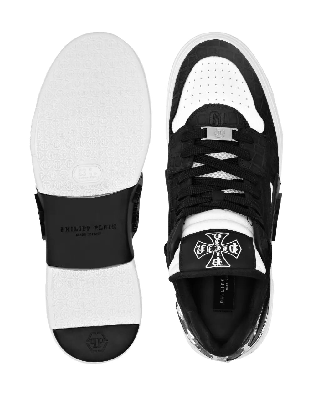 Philipp Plein Phantom Kicks Crocodile-Effect Sneakers