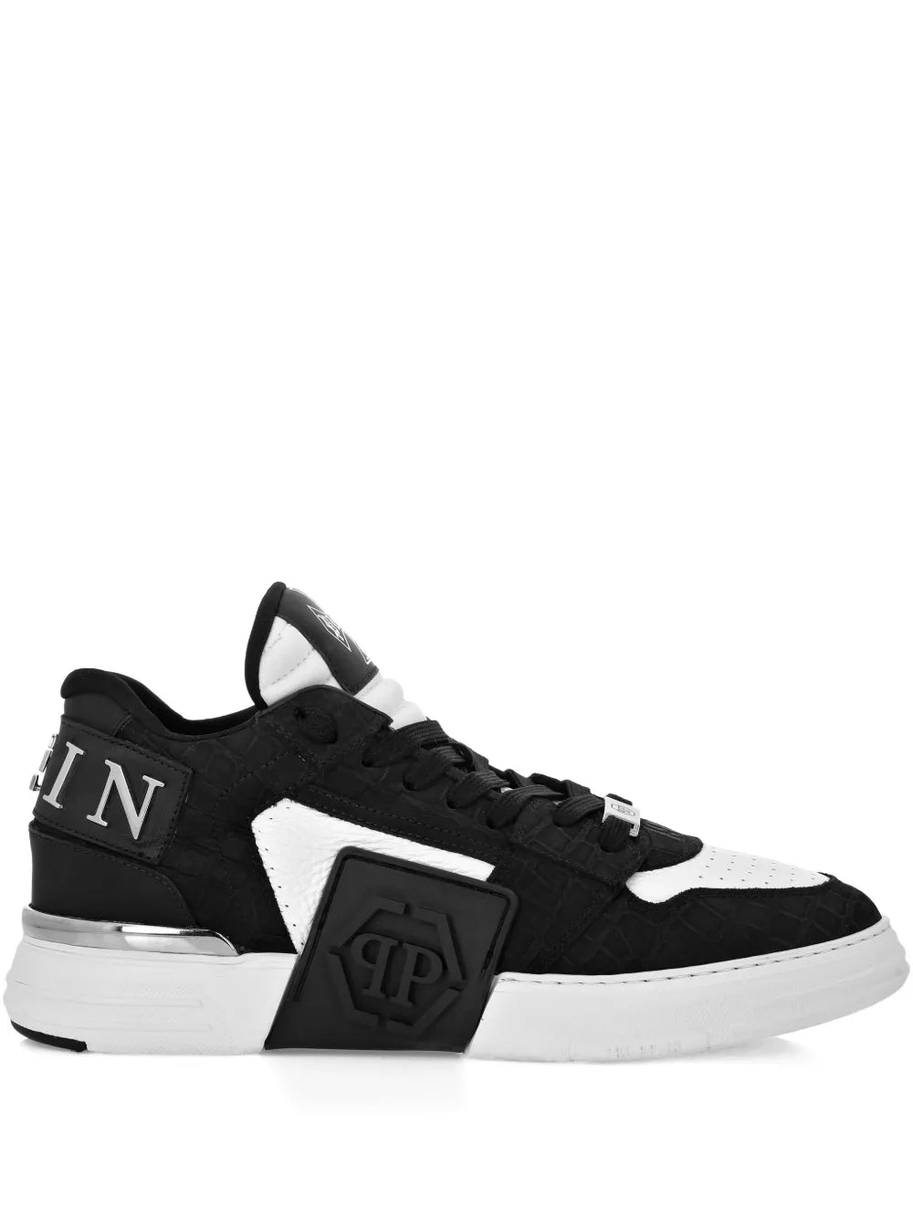 Philipp Plein Phantom Kicks Crocodile-Effect Sneakers