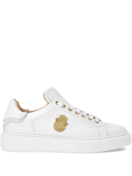 Billionaire Embossed-Logo Leather Sneakers