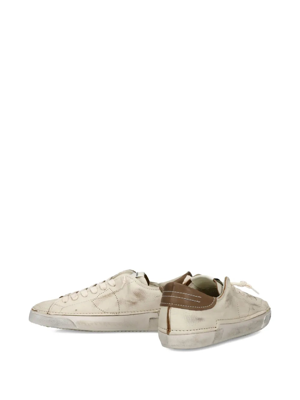 Philippe Model Paris Distressed Leather Low-Top Sneakers