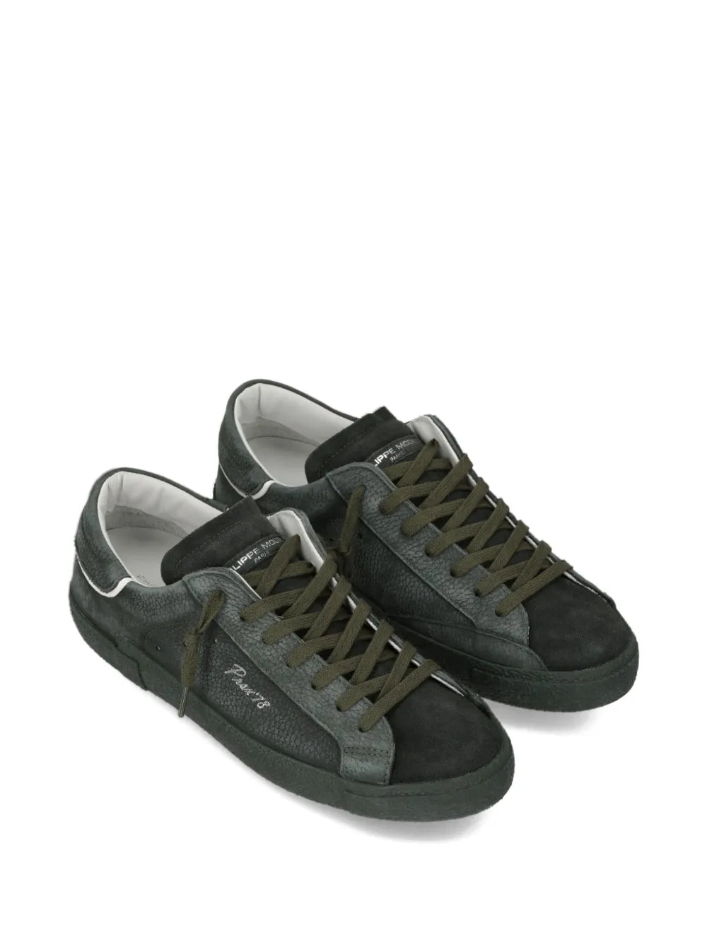 Philippe Model Paris Suede-Panelled Low-Top Sneakers