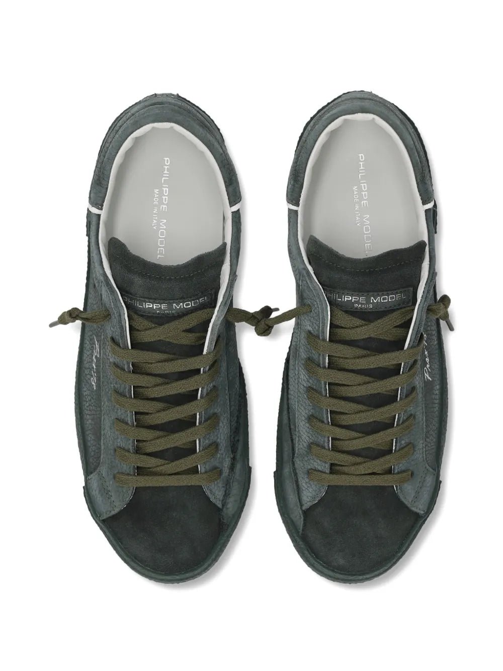 Philippe Model Paris Suede-Panelled Low-Top Sneakers